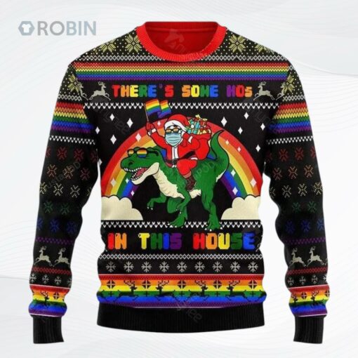 Lgbt There Is Some Hoes In This House Ugly Christmas Sweater, Sweatshirt