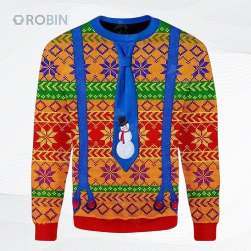 Lgbt With Tie And Suspenders Ugly Christmas Sweater