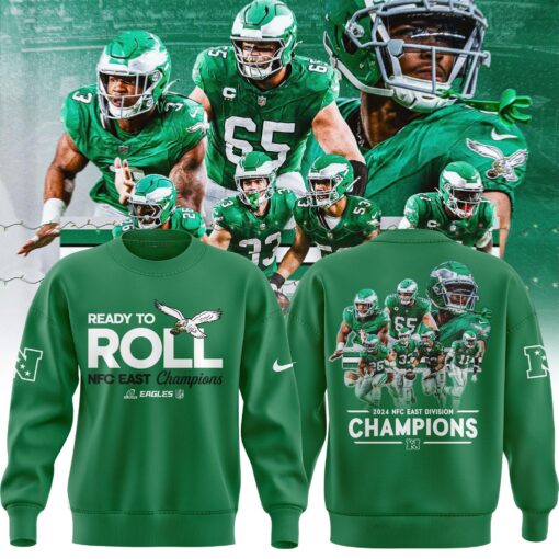 Limited Edition Philadelphia Eagles NFC EAST CHAMPIONS Kelly Green Sweatshirt 2024, Eagles Team Gifts