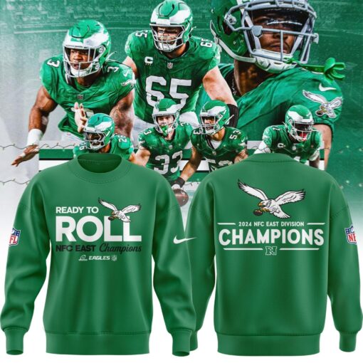 Limited Edition Philadelphia Eagles NFC EAST CHAMPIONS Kelly Green Sweatshirt, Sweater 2024, Philadelphia Eagles Unique Gifts