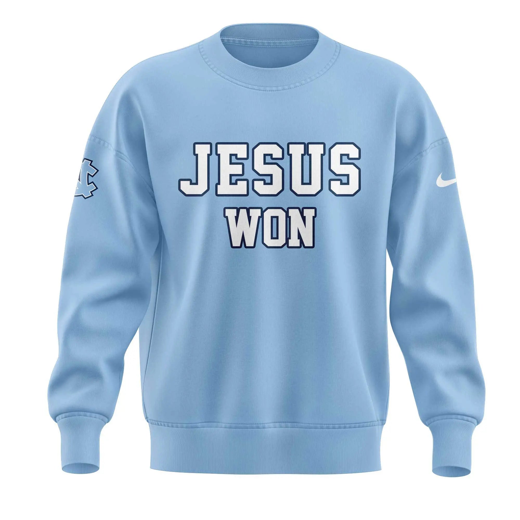 Limited Edition UNC Football JESUS WON Sweatshirt – – Carolina Tar Heels Shirt Limited Edition UNC Football JESUS WON Sweatshirt – – Carolina Tar Heels Shirt