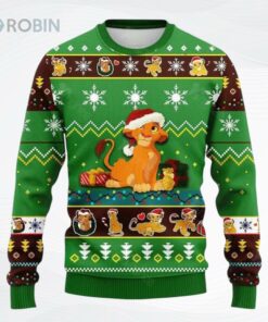 Lion King Simba Hat All Over Printed Ugly Christmas Sweater, Sweatshirt