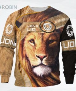 Love Lion Thcnlttlj All Over Printed Ugly Christmas Sweater
