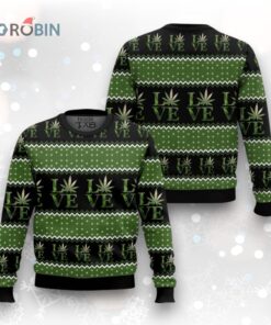 Love Marijuana Ugly Christmas sweater