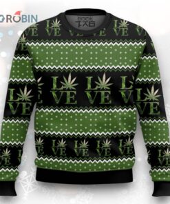 Love Marijuana Ugly Christmas sweater