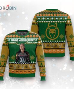 Loki, Making Mischief Bright Christmas Ugly Christmas Sweater Loki, Making Mischief Bright Christmas Ugly Christmas Sweater