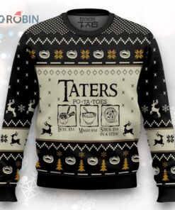 LOTR Funny Christmas Taters Potatoes Black Ugly Christmas Sweater