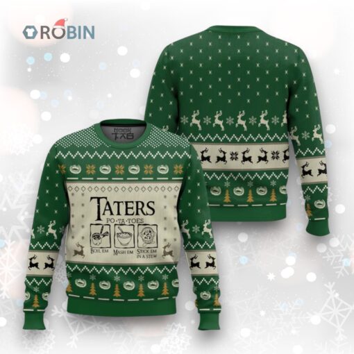 LOTR Funny Christmas Taters Potatoes Green Ugly Christmas Sweater