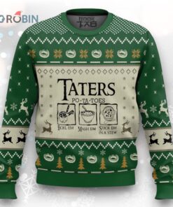 LOTR Funny Christmas Taters Potatoes Green Ugly Christmas Sweater