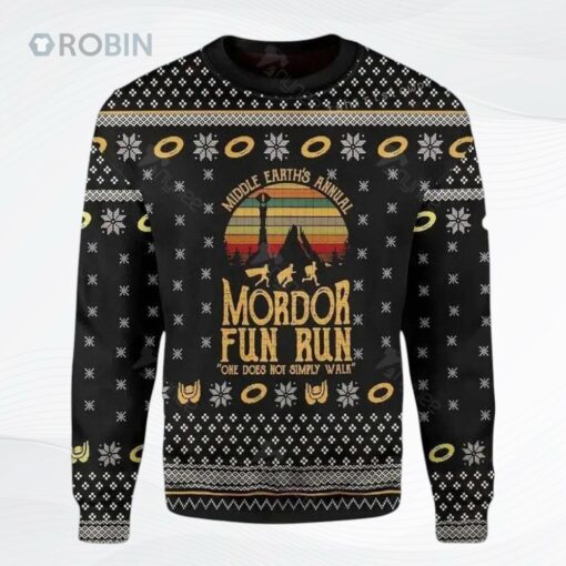 Lotr Middle Earths Annual Mordor Fun Run Ugly Christmas Sweater, Sweatshirt