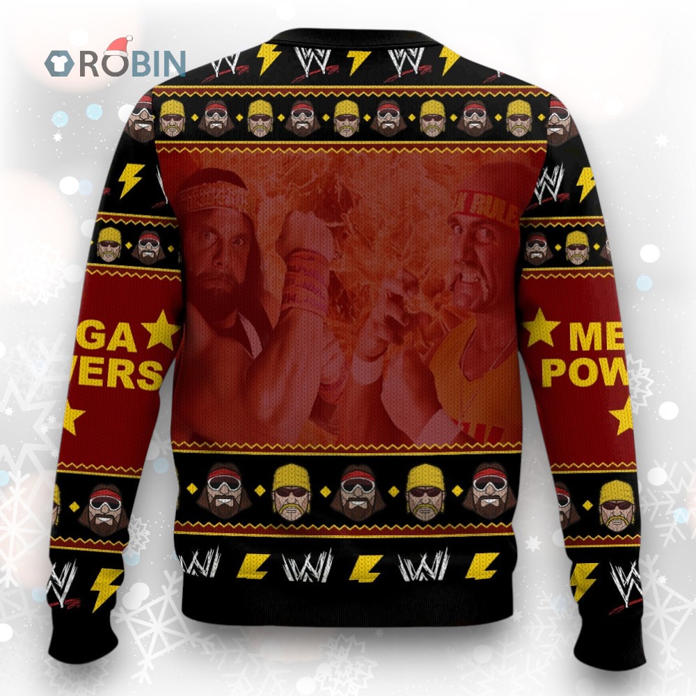 MANCHO HOGAN Macho Man and Hulk Hogan Ugly Christmas Sweater MANCHO HOGAN Macho Man and Hulk Hogan Ugly Christmas Sweater