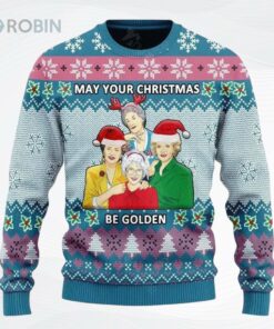 May Your Christmas Be Golden All Over Printed Ugly Christmas Sweater