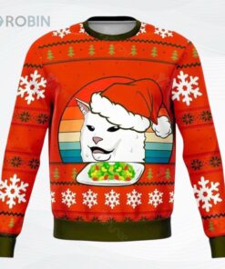 Mean Cat Dank Ugly Christmas Sweater