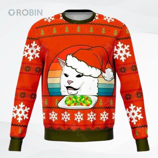 Mean Cat Dank Ugly Christmas Sweater