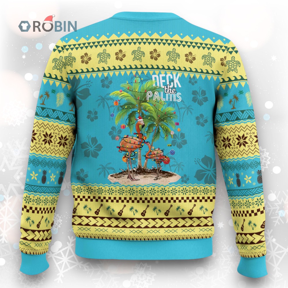 Mele Kalikimaka Hawaiian Christmas Ugly Christmas Sweater Deck The Palms Holiday Flamingo Beach Family Vacation In Hawaii Mele Kalikimaka Hawaiian Christmas Ugly Christmas Sweater Deck The Palms Holiday Flamingo Beach Family Vacation In Hawaii