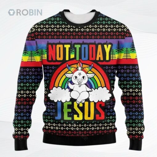 Men Is Not Today Jesus Ugly Christmas Sweater, Sweatshirt