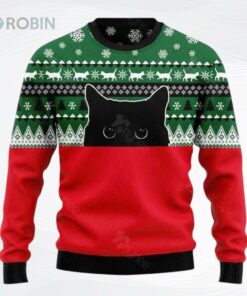 Meow Meow Black Cat Ugly Christmas Sweater, Sweatshirt Meow Meow Black Cat Ugly Christmas Sweater, Sweatshirt