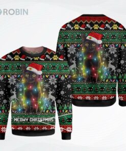 Meowy Christmas Cat Christmas Ugly Christmas Sweater, Sweatshirt