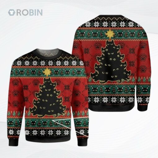 Meowy Christmas Cat Ugly Christmas Sweater