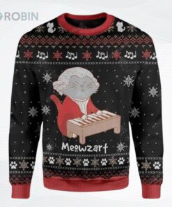 Meowzart For Cat Lovers Ugly Christmas Sweater