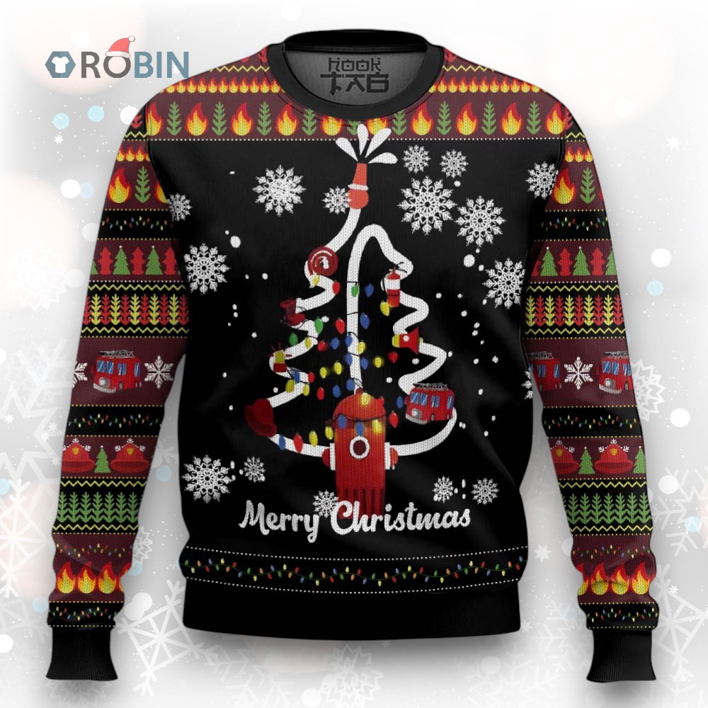 Merry Christmas Firefighter Ugly Christmas Sweater Merry Christmas Firefighter Ugly Christmas Sweater