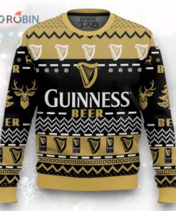 Merry Christmas Guinness Beer Ugly Christmas Sweater   Festive Man Drinking Beer for Beer Christmas Party   Womens Christmas Shirt