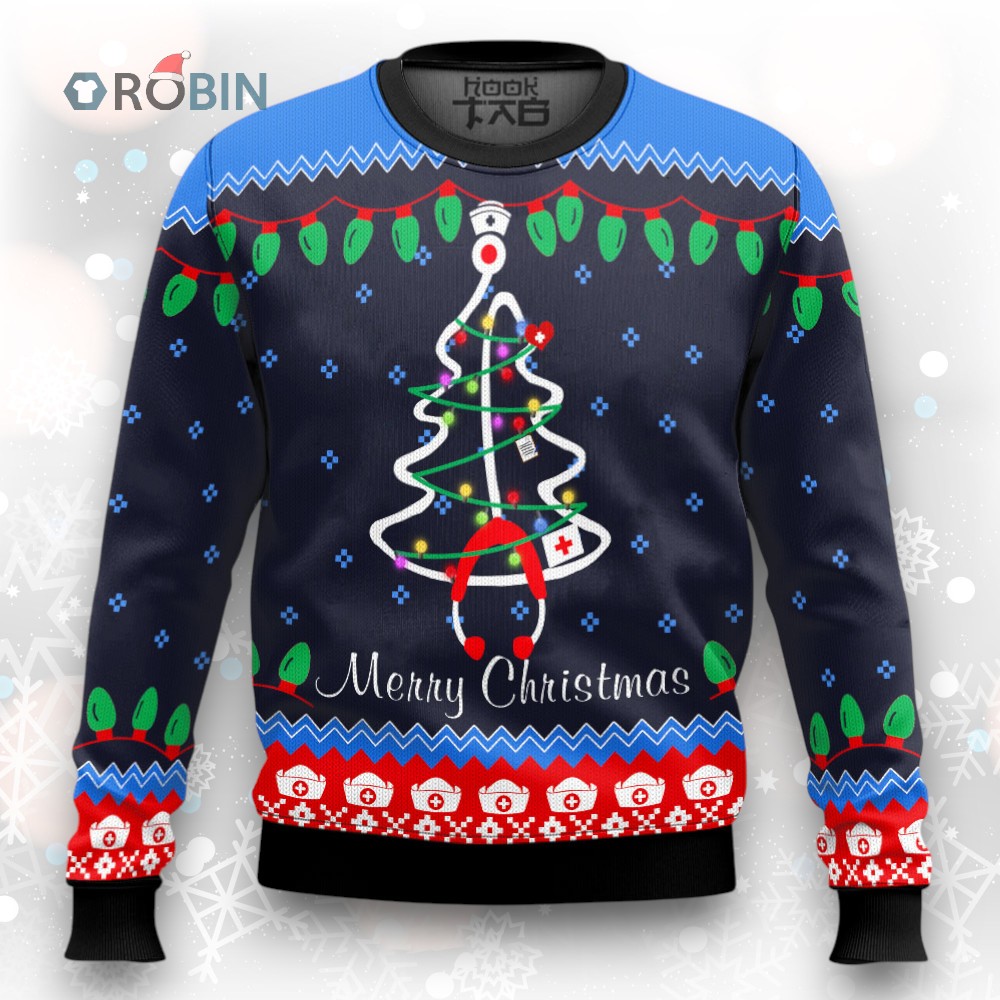 Merry Christmas Nurse Ugly Christmas Sweater Merry Christmas Nurse Ugly Christmas Sweater