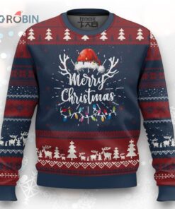 Merry Christmas Ugly Christmas Sweater Lights Red Santa Hat Xmas Family Matching Merry Christmas Ugly Christmas Sweater Lights Red Santa Hat Xmas Family Matching