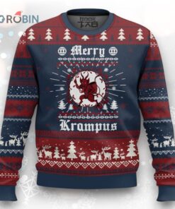 Merry Krampus Ugly Christmas Sweater Demon Horor Xmas