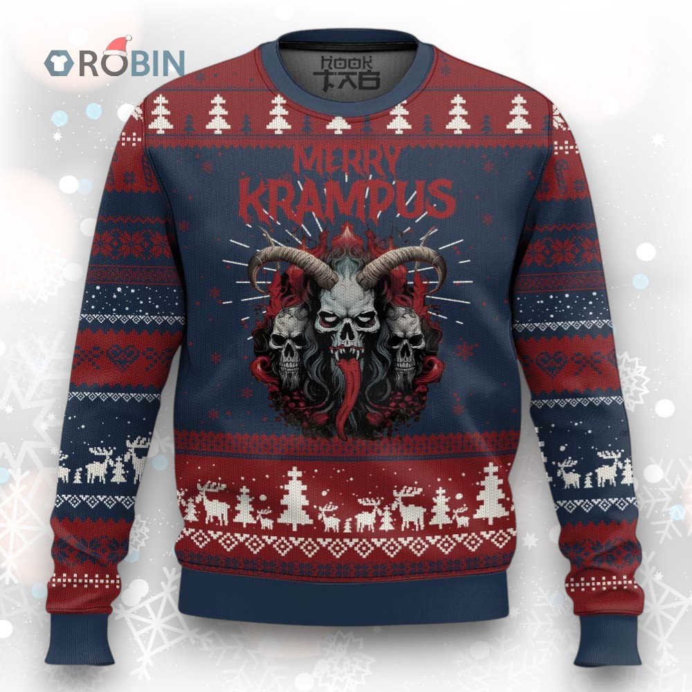 Merry Krampus Ugly Christmas Sweater Horor Xmas Evil Merry Krampus Ugly Christmas Sweater Horor Xmas Evil