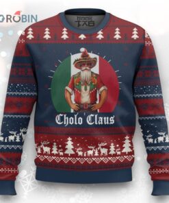 Mexico Xmas Ugly Christmas Sweater Cholo Claus Mexican Santa Sombrero Feliz Navidad