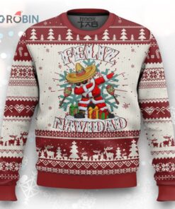 Mexico Xmas Ugly Christmas Sweater Feliz Navidad Dabbing Spanish Sombrero