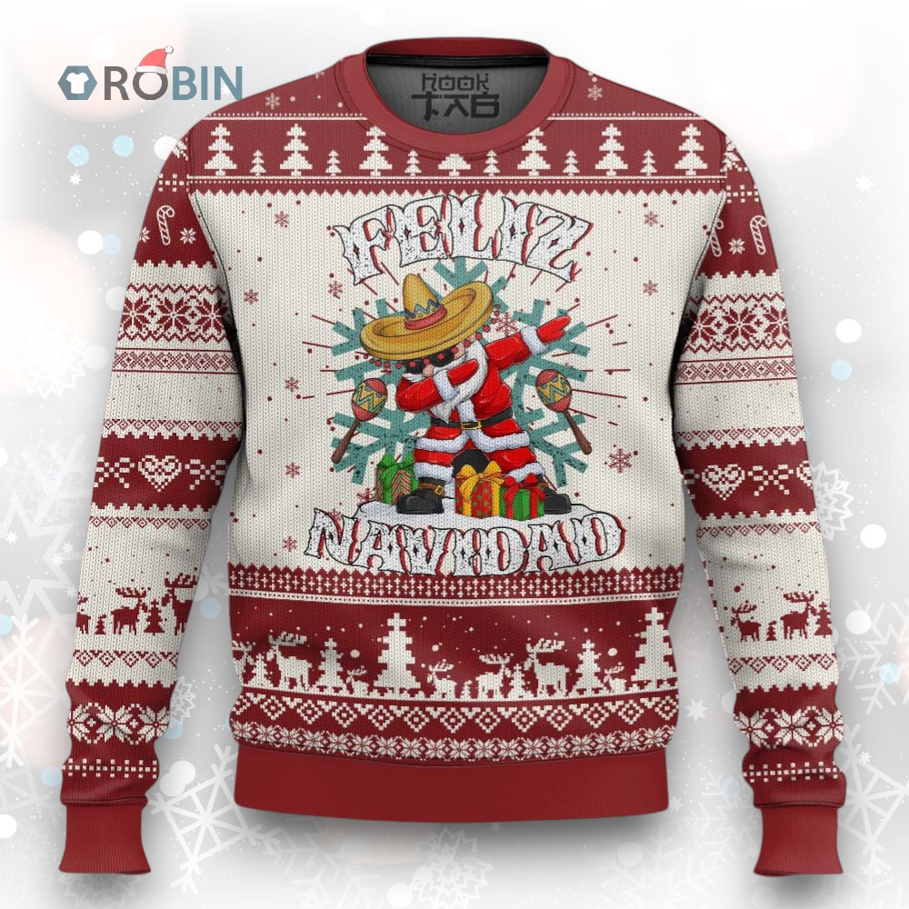 Mexico Xmas Ugly Christmas Sweater Feliz Navidad Dabbing Spanish Sombrero Mexico Xmas Ugly Christmas Sweater Feliz Navidad Dabbing Spanish Sombrero