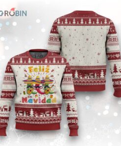 Mexico Xmas Ugly Christmas Sweater Feliz Navidad Mexican Fiesta Hot Pepper Guitar Party