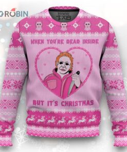 Michael Myers Christmas Ugly Sweater   Dead Inside Design for Holiday Cheer