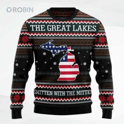 Michigan Smitten With The Mitten Ugly Christmas Sweater, Sweatshirt