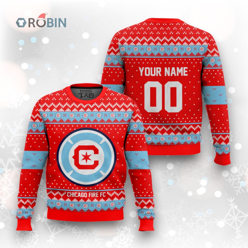MLS Chicago Fire FC Christmas Ugly Christmas Sweater MLS Chicago Fire FC Christmas Ugly Christmas Sweater