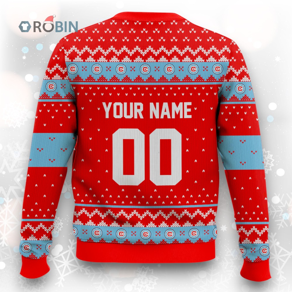 MLS Chicago Fire FC Christmas Ugly Christmas Sweater MLS Chicago Fire FC Christmas Ugly Christmas Sweater