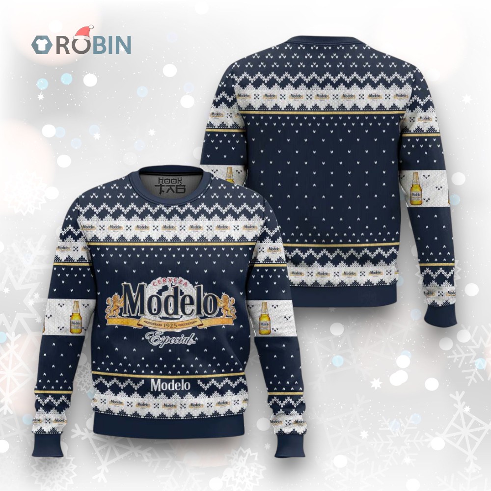 Modelo Ugly Christmas Sweater Festive Printed Design for Holiday Fun Modelo Ugly Christmas Sweater Festive Printed Design for Holiday Fun