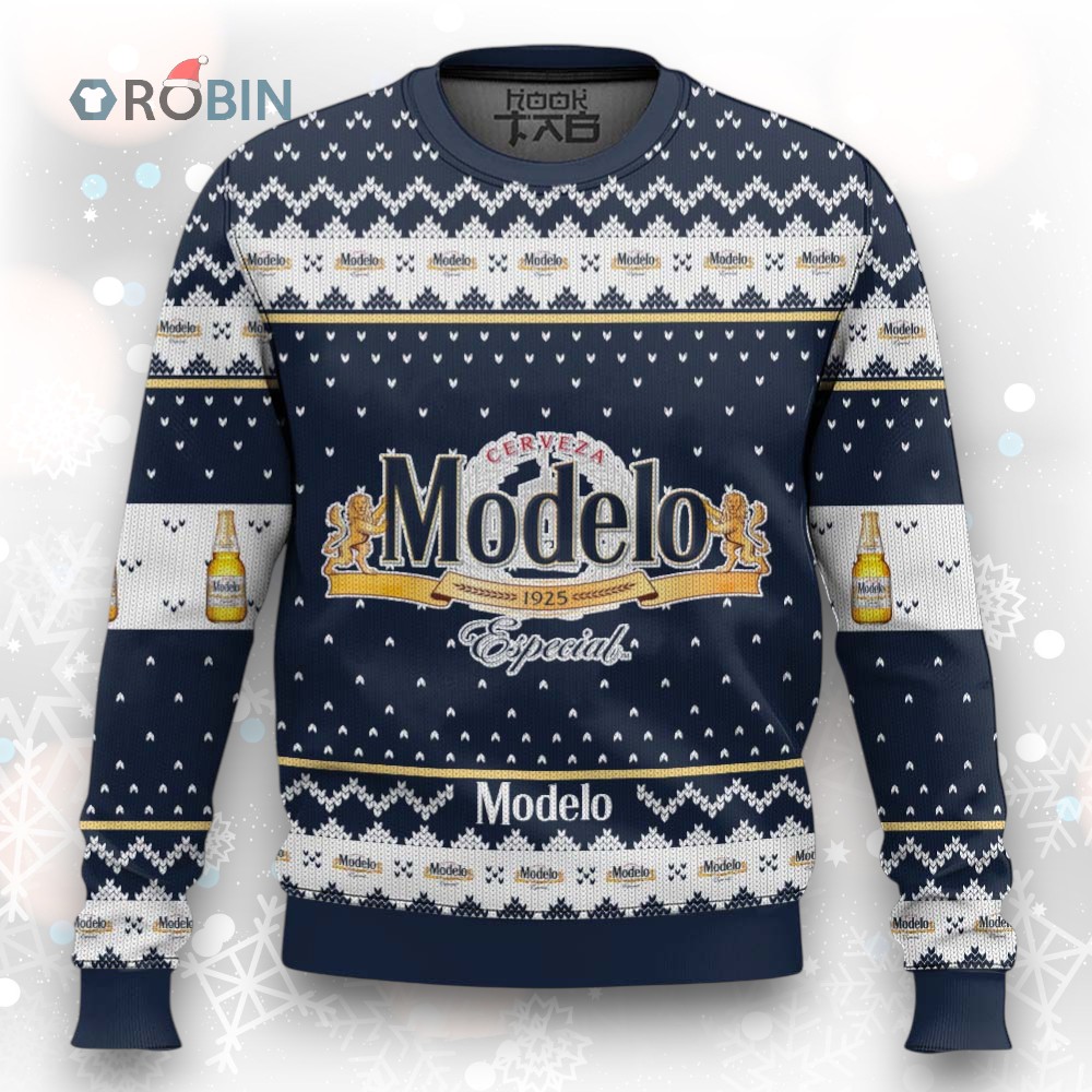 Modelo Ugly Christmas Sweater Festive Printed Design for Holiday Fun Modelo Ugly Christmas Sweater Festive Printed Design for Holiday Fun