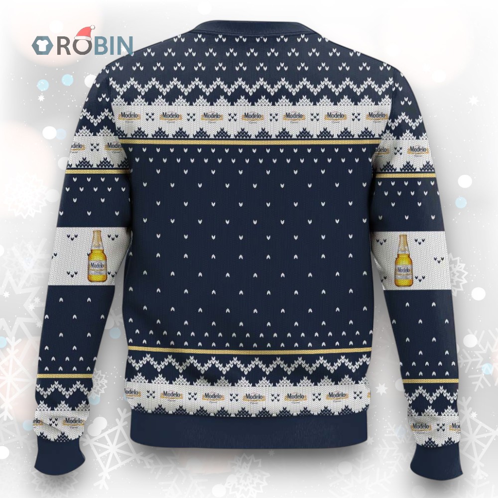 Modelo Ugly Christmas Sweater Festive Printed Design for Holiday Fun Modelo Ugly Christmas Sweater Festive Printed Design for Holiday Fun
