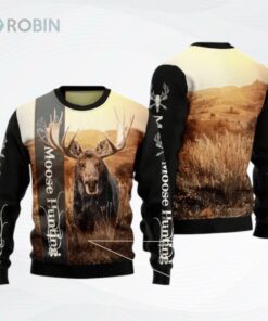 Moose Hunting Ugly Christmas Sweater
