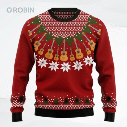 Music Awesome Bass Guitar Musical Instruments Lover All Over Printed Ugly Christmas Sweater