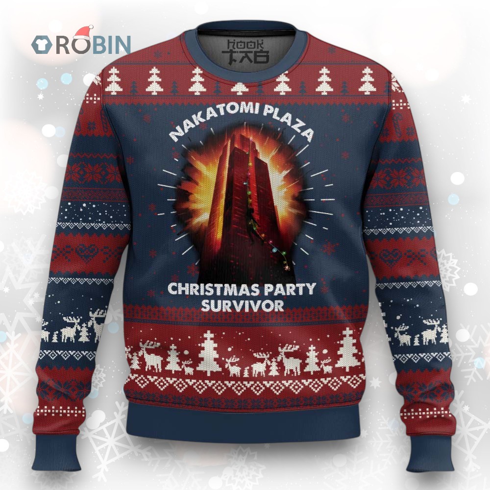 Nakatomi Plaza Christmas Party Survivor Ugly Christmas Sweater Nakatomi Plaza Christmas Party Survivor Ugly Christmas Sweater