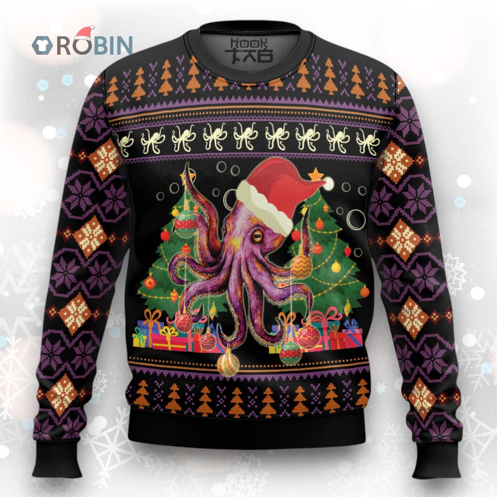 Octopus Ornament Ugly Christmas Sweater Octopus Ornament Ugly Christmas Sweater