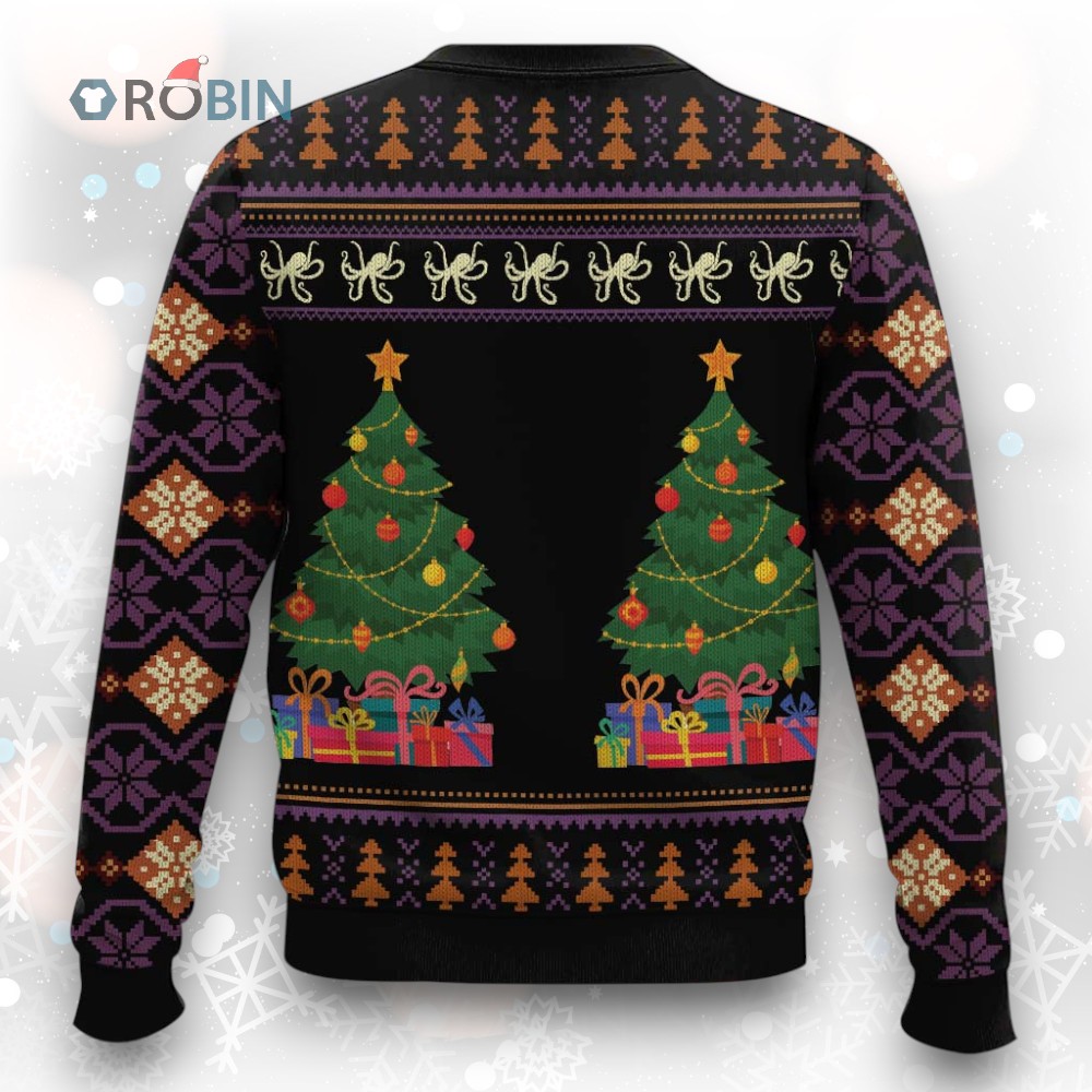 Octopus Print Ugly Christmas Sweater   Unique Holiday Gift Idea Octopus Print Ugly Christmas Sweater   Unique Holiday Gift Idea