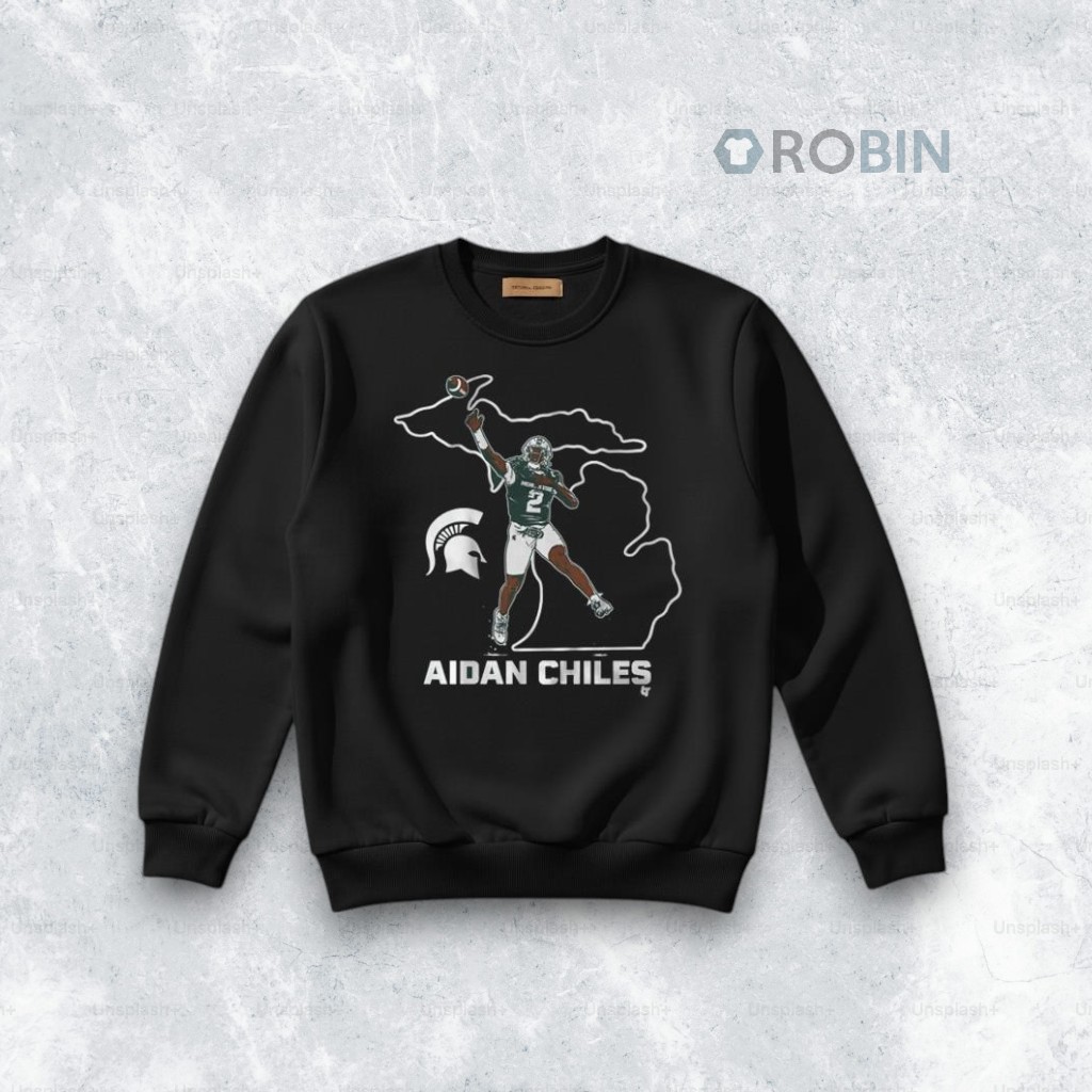 Official Michigan State Football Aidan Chiles State Star Shirt Official Michigan State Football Aidan Chiles State Star Shirt
