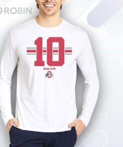 Ohio State Football Julian Sayin Name Number Stripe Shirt