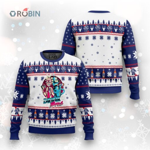 Pabst Blue Ribbon Rick And Morty Ugly Christmas Sweater