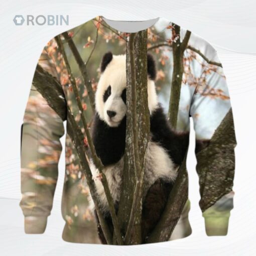 Panda On The Tree Thcn Ntlg All Over Printed Ugly Christmas Sweater, Sweatshirt